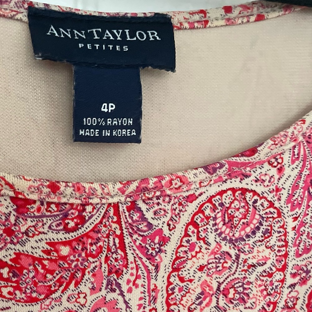 Floral Ann Taylor Petite Dress sz 4 - Picture 3 of 3